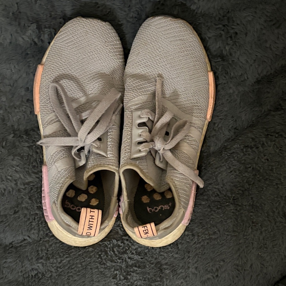 Adidas NMD Light Gray and Soft Pink w/ coral accent Athletic Shoes